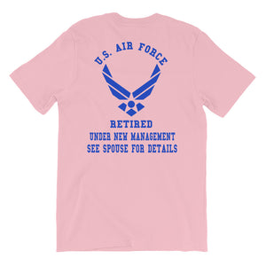 USAF Retired New Logo (back print) Unisex T-Shirt