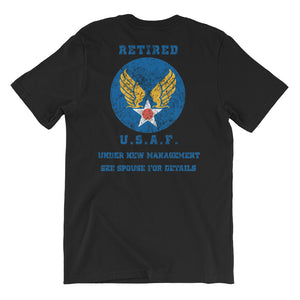 USAF Retired Hap Arnold Logo (Back print) Unisex T-Shirt